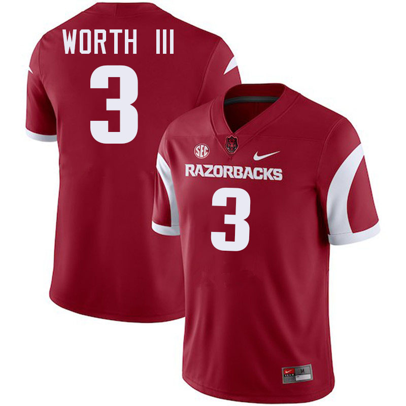 #3 Larry Worth III Arkansas Jersey,Arkansas Razorbacks College Football Jerseys Stitched-Retro Cardi  #3 Larry Worth III Arkansas Jersey,Arkansas Razorbacks College Football Jerseys Stitched-Retro Cardi